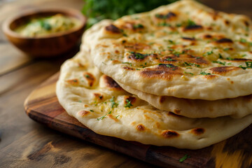 
The most widely accepted Indian bread is the spongy naan bread. This unleavened bread can be baked or fried. and often appears in conjunction with Indian restaurants