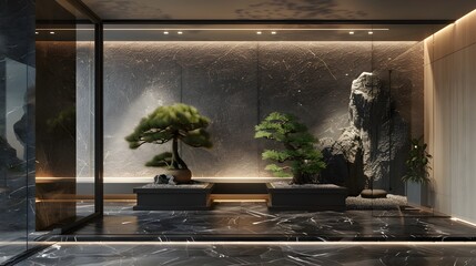 Scandinavian-Inspired Office Alcove Merges Zen Design with Mesmerizing Northern Lights Display
