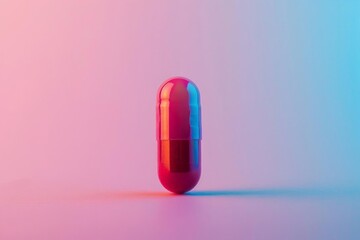 Pill capsules on pastel background