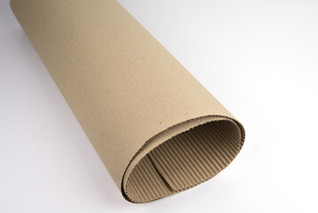 Face corrugated paper for wrapping  on a white background