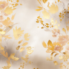 Soft gold floral elements with hazy background