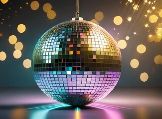 Obraz premium Disco ball 3D Rendering Illustration Design. Party/Club Concept. Background/Wallpaper.