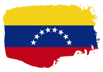 Venezuela flag set with palette knife paint brush strokes grunge texture design. Grunge brush stroke effect