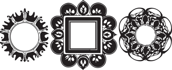 Set frames. Hand drawn vector illustration	