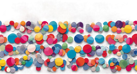 Fototapeta na wymiar Many color paper circles Isolated On Transparent Background Png File