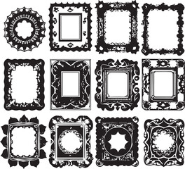 Set frames. Hand drawn vector illustration	
