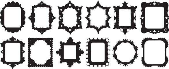 Set frames. Hand drawn vector illustration	