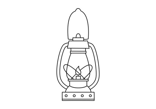 black and white lantern with flame clip art preview