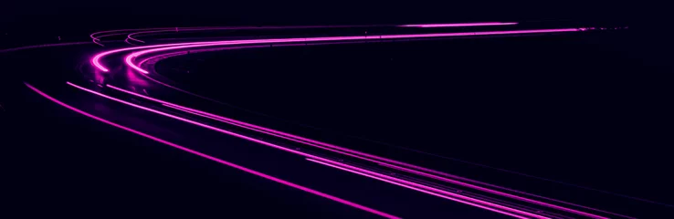 Papier Peint photo autocollant Autoroute dans la nuit violet car lights at night. long exposure