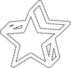 Stars shape dot line, sparkles, twinkle, burst