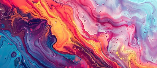 A close up of a vibrant painting displaying shades of purple, pink, violet, magenta, and electric blue. The art piece features a unique pattern resembling a geological phenomenon - obrazy, fototapety, plakaty
