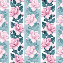 Seamless floral pattern. Delicate pink flowers background. - 762390726