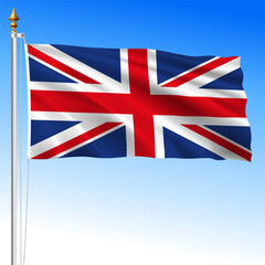 United Kingdom official national waving flag, european country, vector illustration