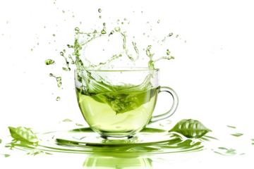 Soothing splash of aromatic green tea, with tea leaves