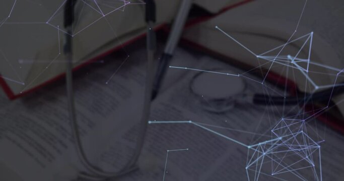 Animation of network of connections over stethoscope