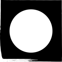 Square brush frame elements with circle border layout