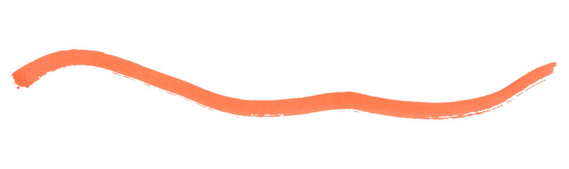 Orange stroke brush isolated on transparent background.