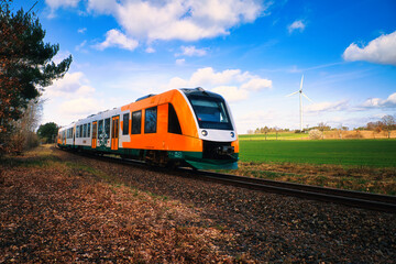 Train on the Railway -  Ecology - Railroads - Eisenbahn - Zug - Lok - Lokomotive - Regionalbahn - Background - Concept 
