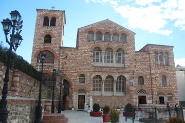 Fototapeta na wymiar View of St. Dimitri Church and its garden from different angles. Thessaloniki Greece