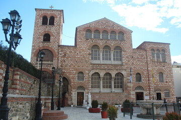 Fototapeta na wymiar View of St. Dimitri Church and its garden from different angles. Thessaloniki Greece