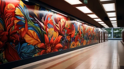 Papier Peint photo Lavable Brésil Generative AI metro station concept in brazil