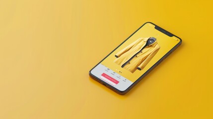 Smartphone on a yellow table