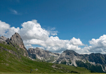 splendid image of the rocky Dolomite mountains in summer