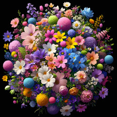 Piękny bukiet wiosennych kwiatów, dekoracja generative ai - obrazy, fototapety, plakaty