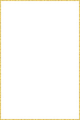 Gold glitter frame, rectangle vertical border illustration with 4x6 aspect ratio for invitation,card,  cut out, isolated.