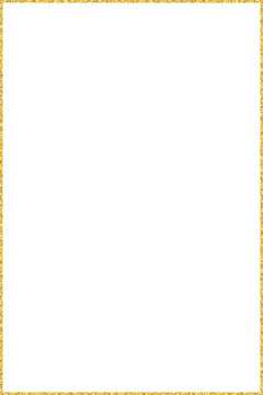 Gold glitter frame, rectangle vertical border illustration with 4x6 aspect ratio for invitation,card,  cut out, isolated.