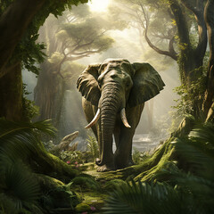 Fototapeta premium 3d rendered photo of elephant
