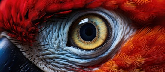 An artistic closeup of a birds iris, resembling that of a scaled reptile or snake. Capturing the beauty of wildlife in a unique way