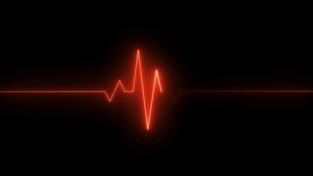 Neon Electrocardiogram Heartbeat Pulse Heart attack monitoring Medical Patient Treatment Display Background Loop.