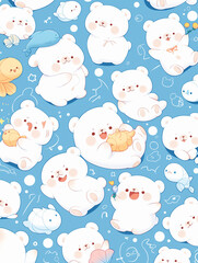 Obraz premium Cute polar bear. generative ai.