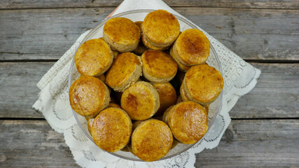 Kue Kacang or Peanut Butter cookies, Homemade cookies for eid mubarak. Peanut cake or kue kacang is a food that is often served on holidays or on Eid al-Fitr in indonesia country.
