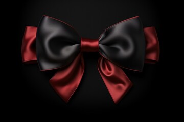 a black and red bow