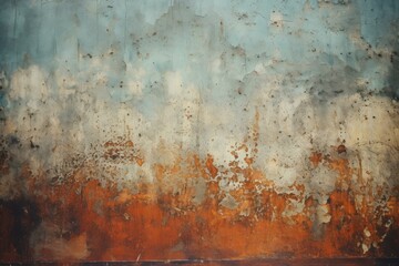 Distressed Rusty patchwork vintage wall. Arabic wall. Generate Ai - obrazy, fototapety, plakaty