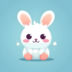 Adorable Cartoon Bunny with Cheerful Smile and Soft Fur