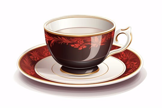 a cup and saucer with a design