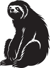 Sloth Silhouette Vector Illustration White Background
