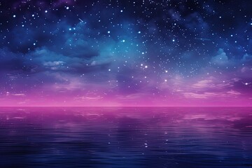 A black sky magenta background light water and stars