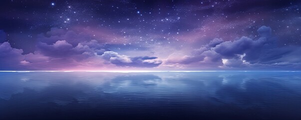 A black sky mauve background light water and stars
