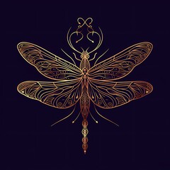 Intricate dragonfly wings forming an enchanting and delicate vector logo.