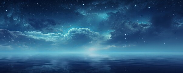 A black sky navy blue background light water and stars - obrazy, fototapety, plakaty