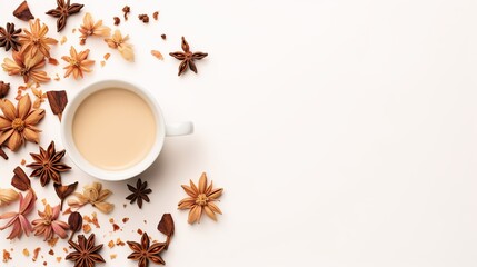 Obraz na płótnie Canvas Green Tea Tranquility: A Serene Beverage Break with Copy Space on White Background 