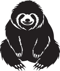 Sloth Silhouette Vector Illustration White Background