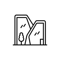 Modern house outline icons, minimalist vector illustration ,simple transparent graphic element .Isolated on white background