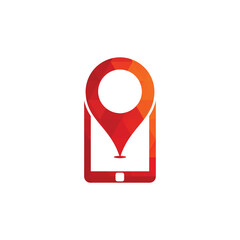 Find device logo design template. Device finder icon. Find the phone vector illustration.	