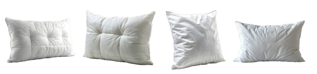 white pillow isolated on a transparent PNG background, white background , Generative Ai