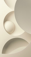 Rounded 3D forms in neutral shades